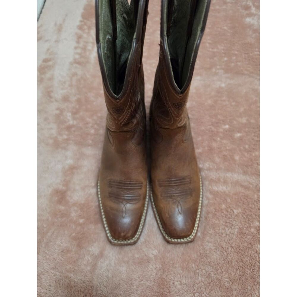 Ariat 15845 Legend Square Toe Brown Leather Cowboy Cowgirl BOOTS 7.5C